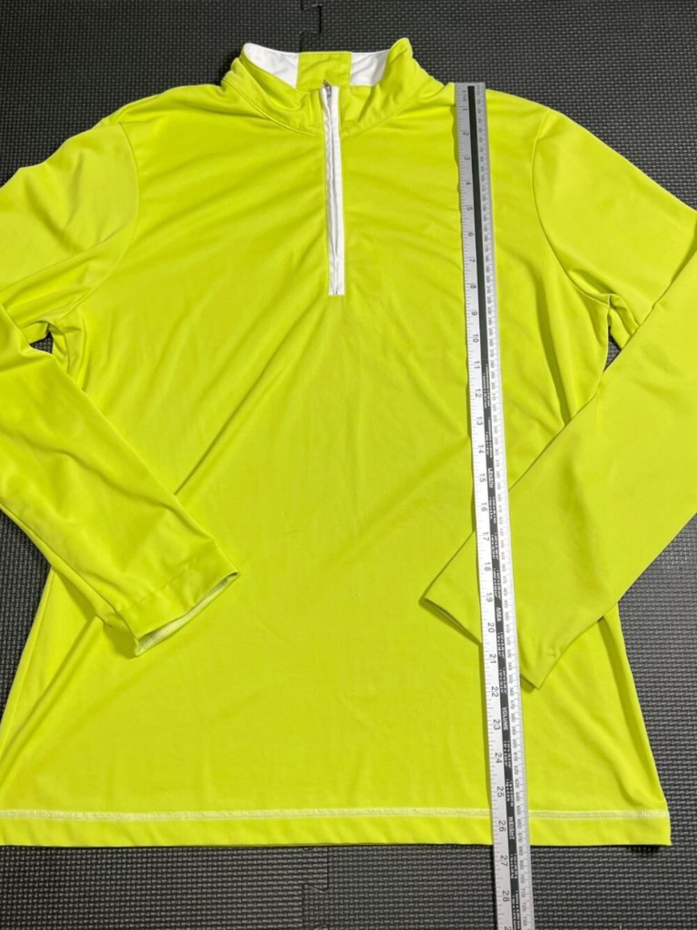 Cutter & Buck CB DryTec Lime Green 1/4 Zip Long Sleeve Shirt M Moisture-Wicking - Picture 3 of 5